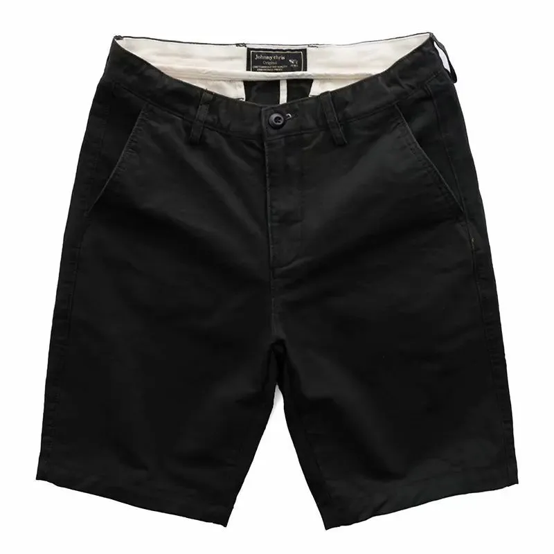 2023 Summer New Texture Water Wash Solid Color Men's Clothing Casual Shorts Trend Cotton Versatile Slim Fit Workwear Short Pants