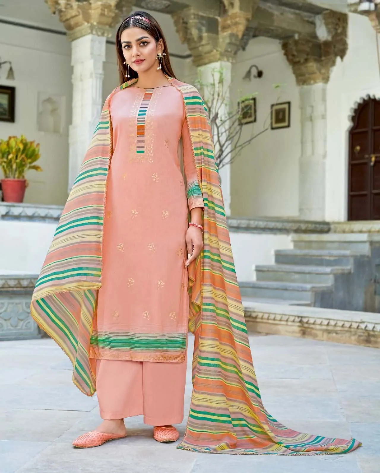 Alok Karachi Unstitched Cotton Salwar Suits Dress Material