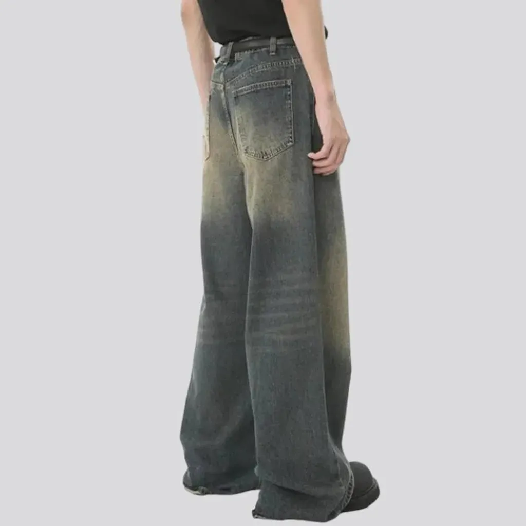 Baggy men's aged jeans