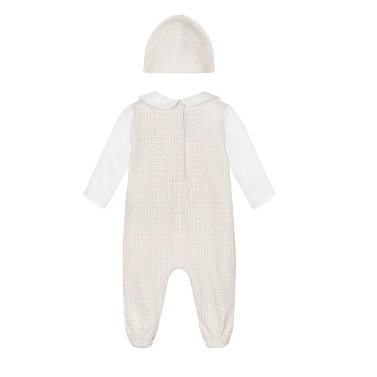 Balmain Baby Logo Print Babygrow & Hat Set