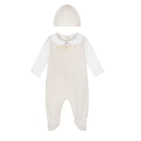 Balmain Baby Logo Print Babygrow & Hat Set