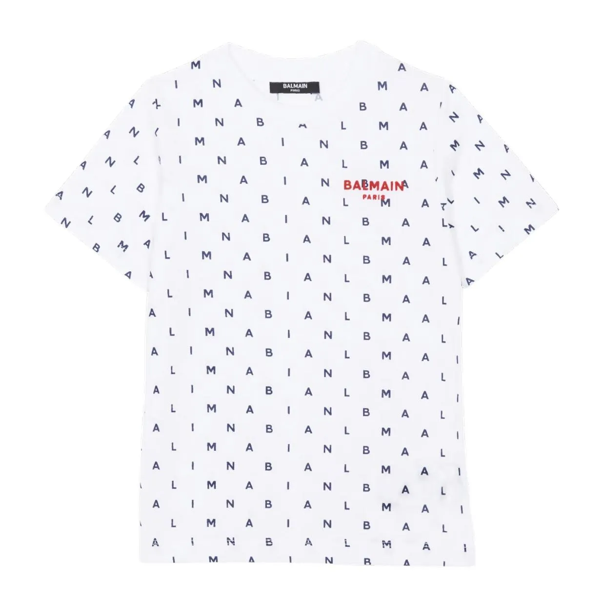 Balmain Kids Letter Logo All-Over White T-Shirt