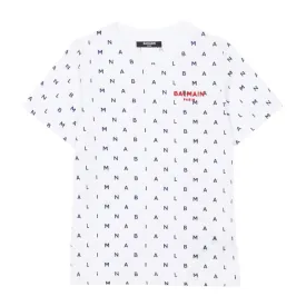 Balmain Kids Letter Logo All-Over White T-Shirt