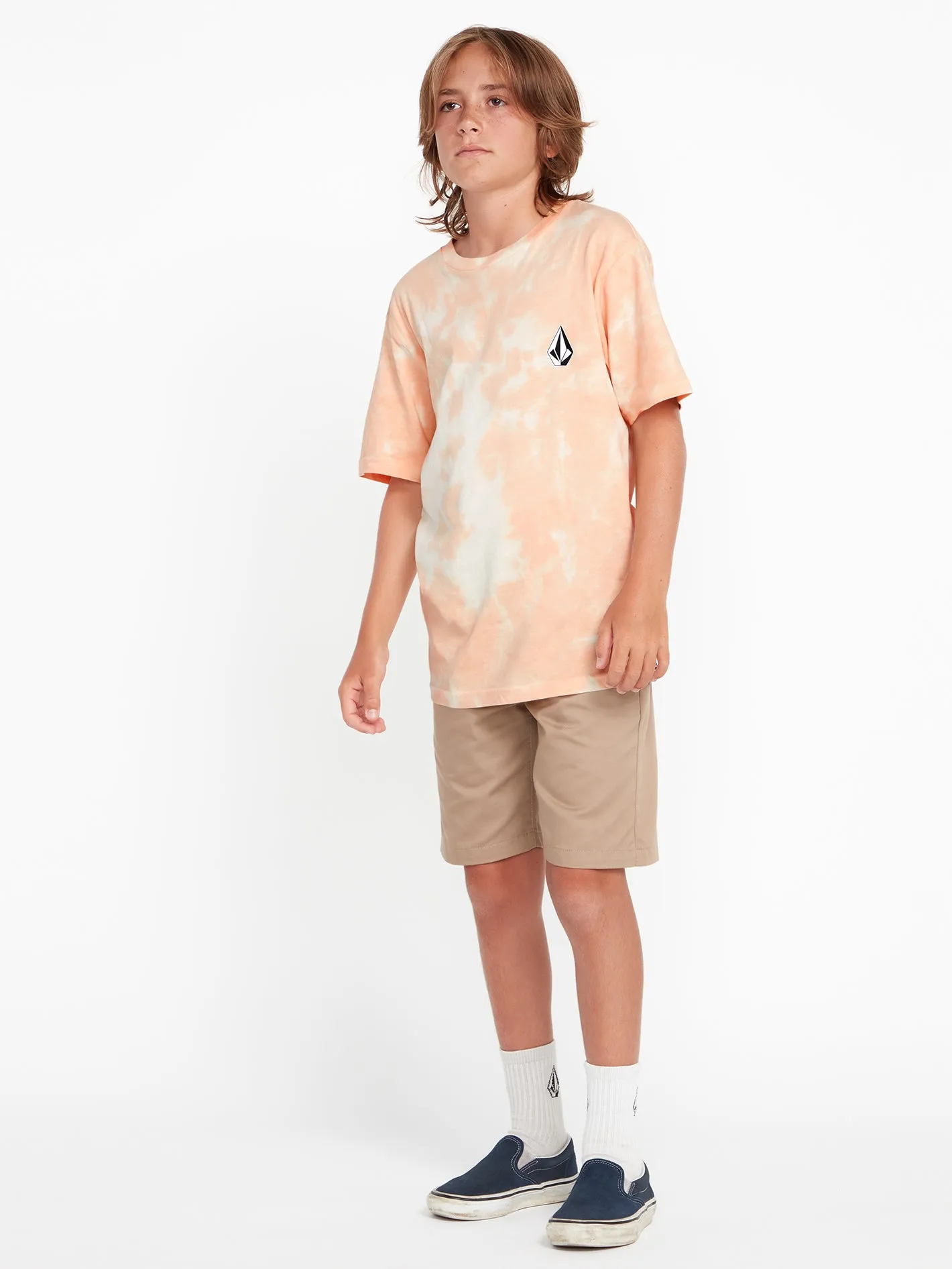 Big Boys Iconic Stone Dye Short Sleeve Tee - Summer Orange