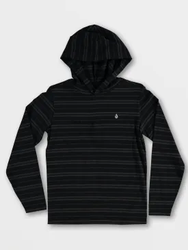 Big Boys Parables Striped Hooded Shirt - Black