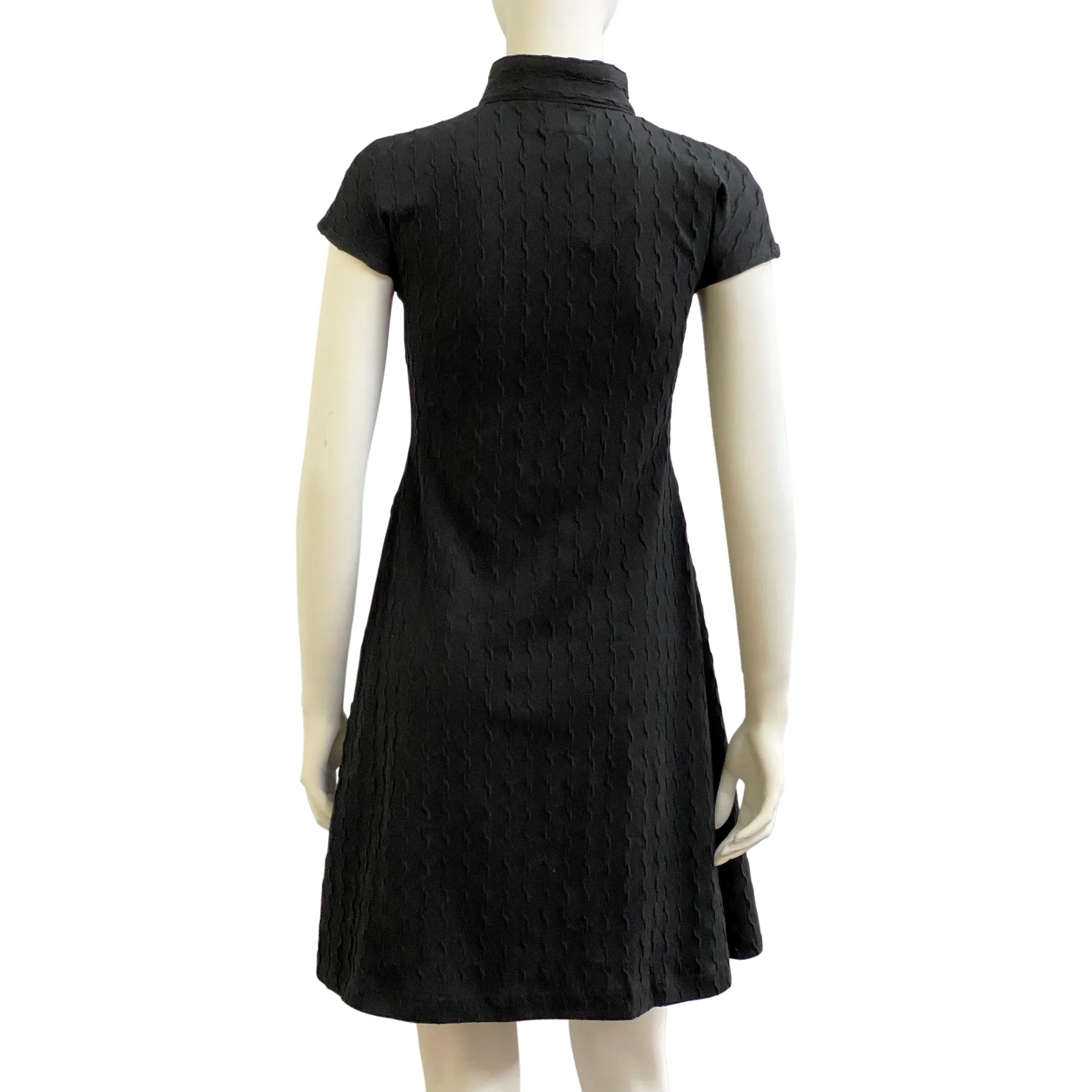 Black Wave Lines Qipao Dress