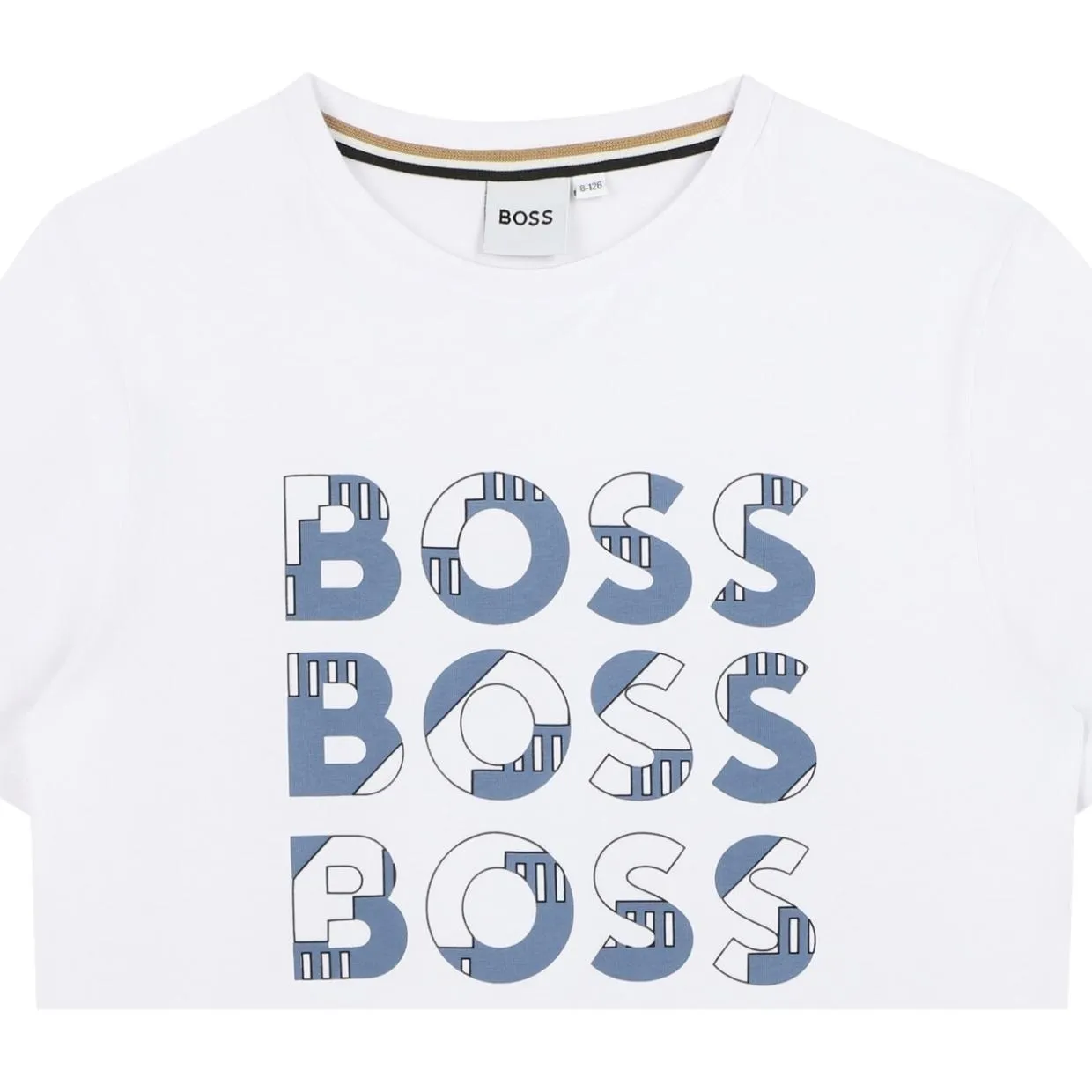 BOSS Kids Printed Trio Logo White T-Shirt