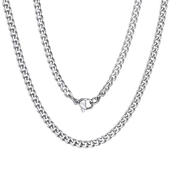 Classy Men 3.5mm Silver Curb Chain Necklace