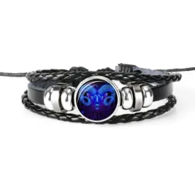 Classy Men Aries Zodiac Symbol Bracelet