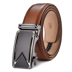 Classy Men Brown Leather Dress Belt