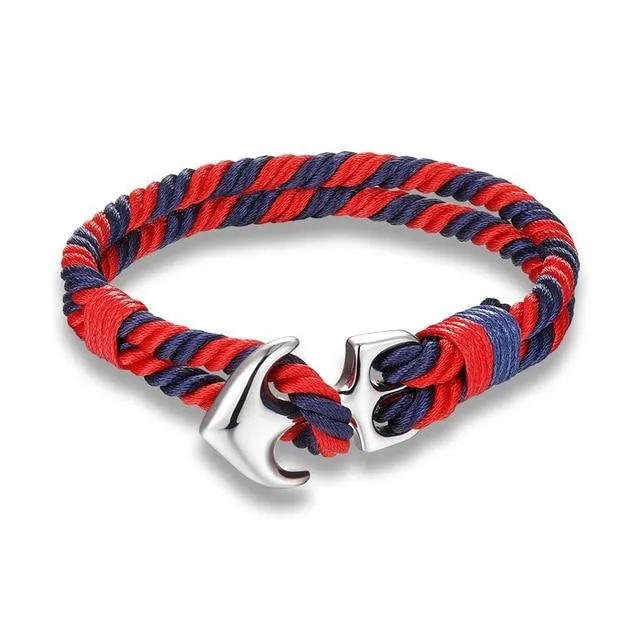 Classy Men Striped Anchor Bracelet | 3 Styles