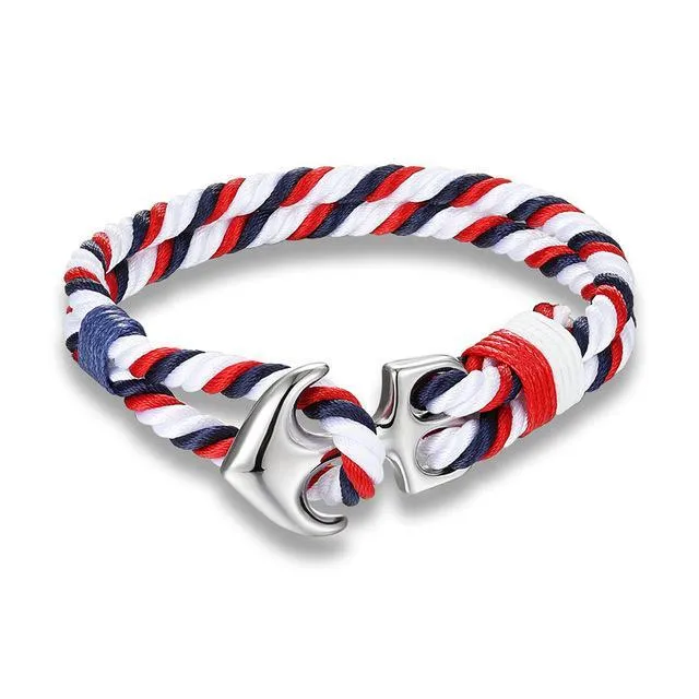 Classy Men Striped Anchor Bracelet | 3 Styles