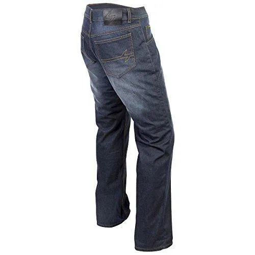 Close Out Scorpion Covert Pro Men's Stonewashed Blue Denim Motorcycle Riding Jeans 75-55342