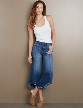 Cropped Gaucho Denim Jeans