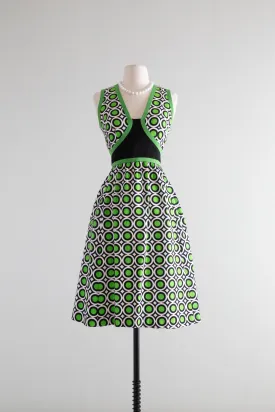 Darling 1960's OP-Art Dress By Shannon Rodgers For Jerry Silverman / Medium