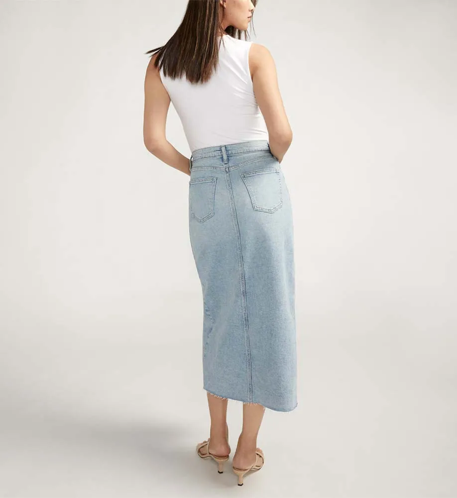 Denim Midi Skirt by Silver Jeans