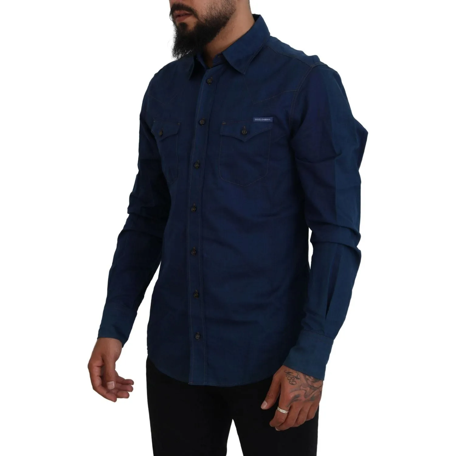 Dolce & Gabbana Elegant Blue Denim Casual Shirt