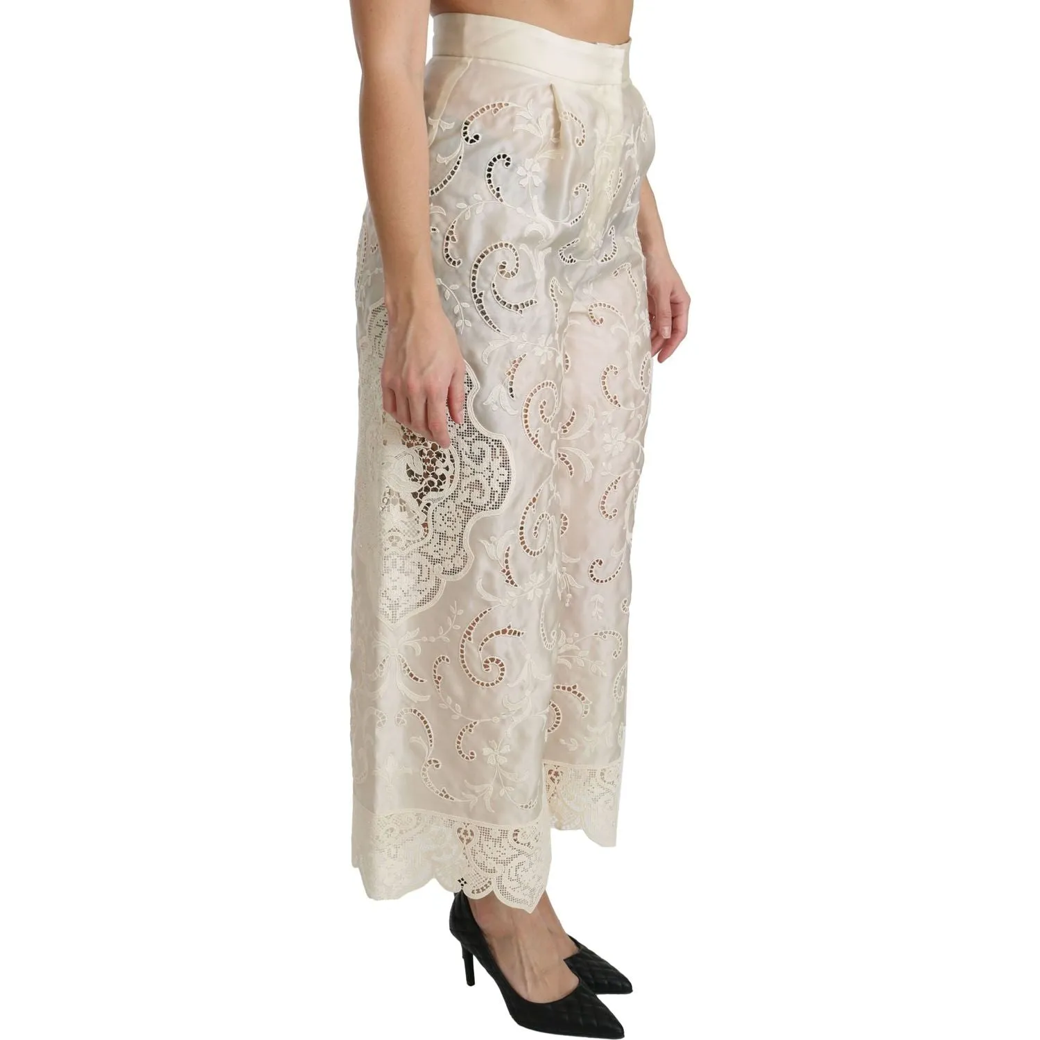 Dolce & Gabbana Elegant High Waist Palazzo Cropped Pants