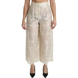 Dolce & Gabbana Elegant High Waist Palazzo Cropped Pants