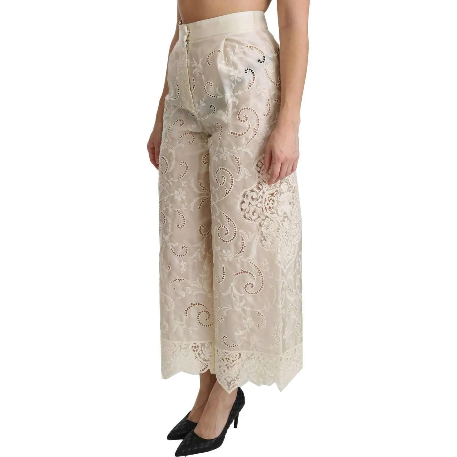 Dolce & Gabbana Elegant High Waist Palazzo Cropped Pants