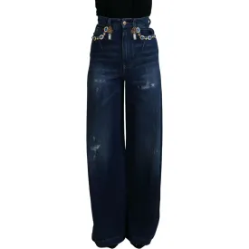 Dolce & Gabbana Embellished Straight Leg Designer Jeans