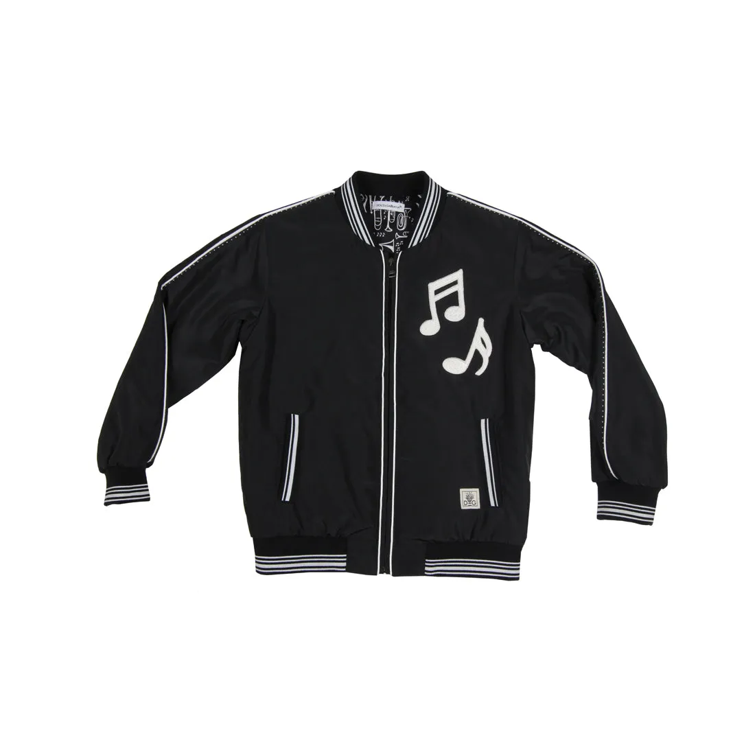 Dolce & Gabbana Kids Music Notation Black Jacket