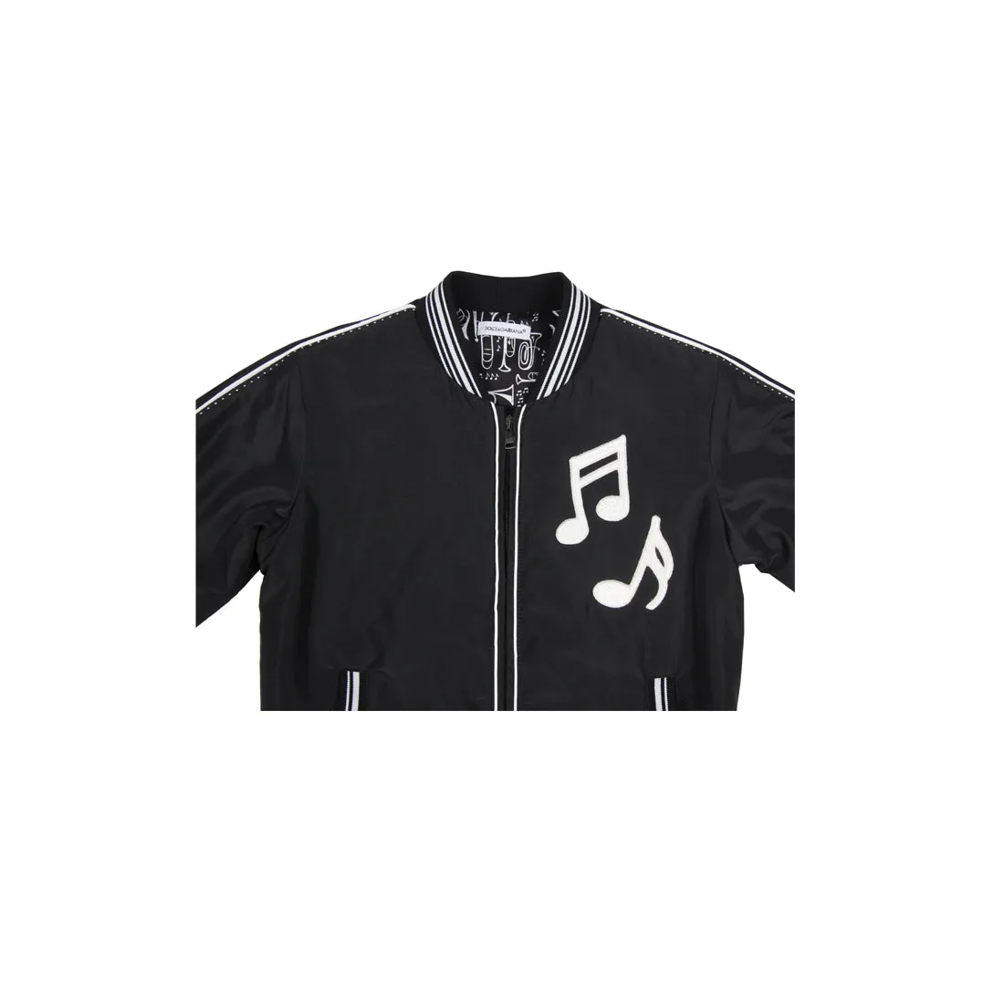 Dolce & Gabbana Kids Music Notation Black Jacket