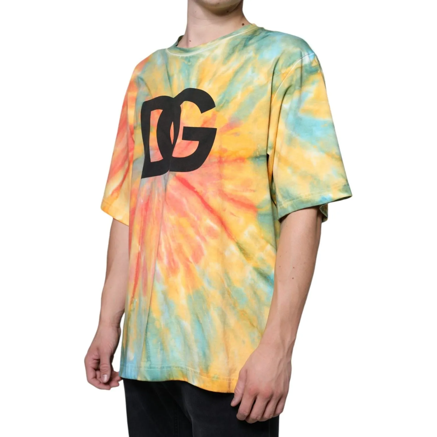 Dolce & Gabbana Multicolor Tie-Dye Logo Cotton T-shirt