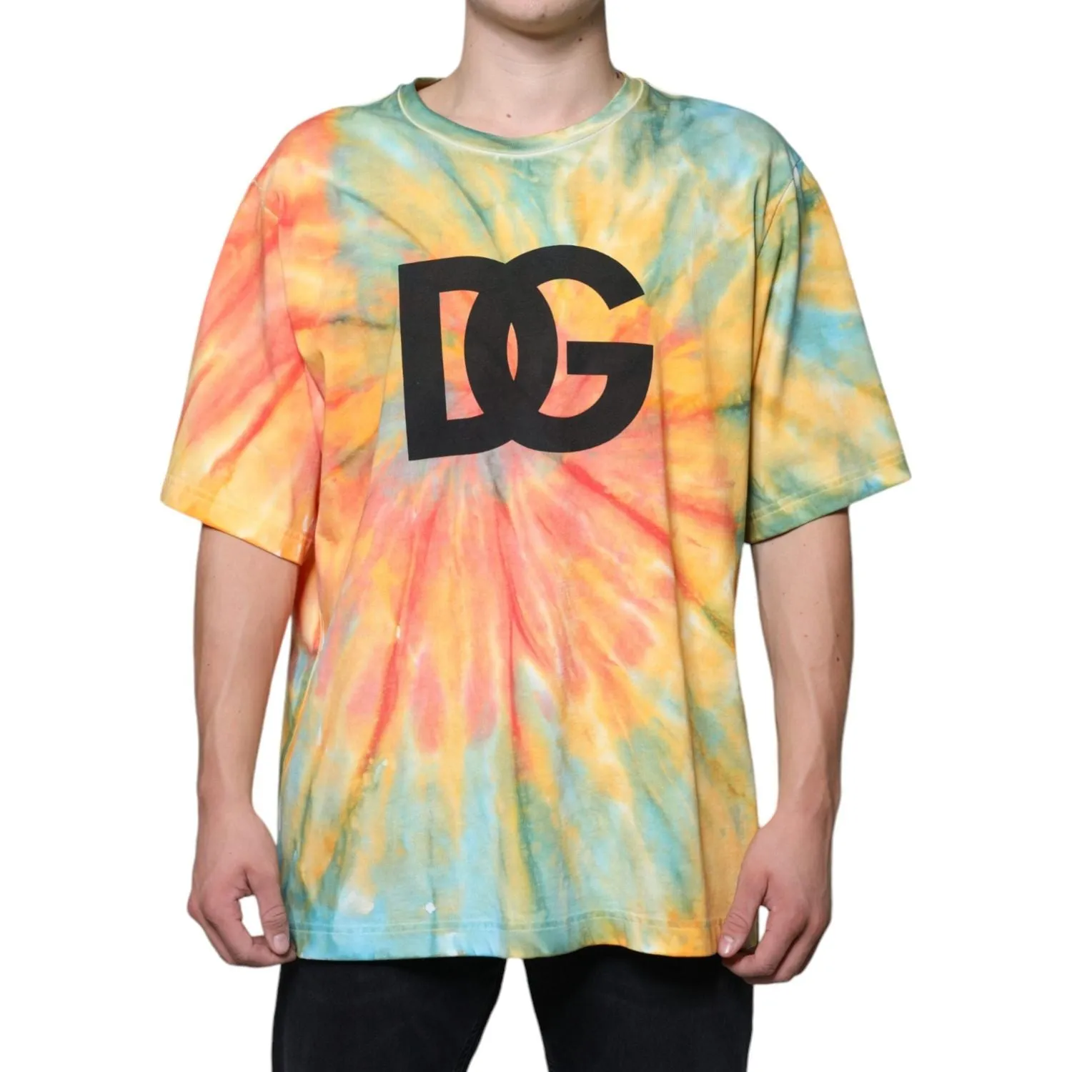 Dolce & Gabbana Multicolor Tie-Dye Logo Cotton T-shirt