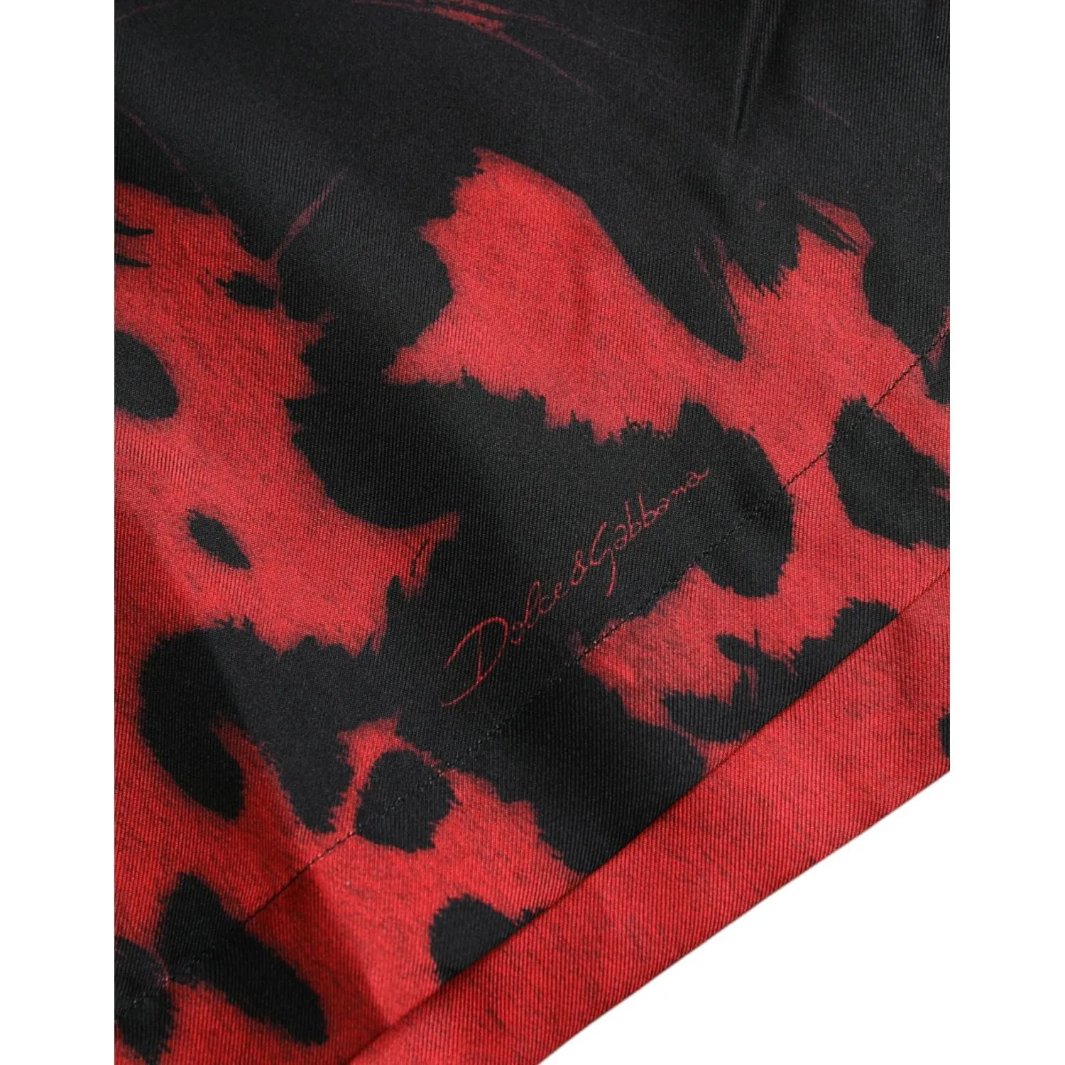 Dolce & Gabbana Red Leopard Silk Button Down Casual Shirt