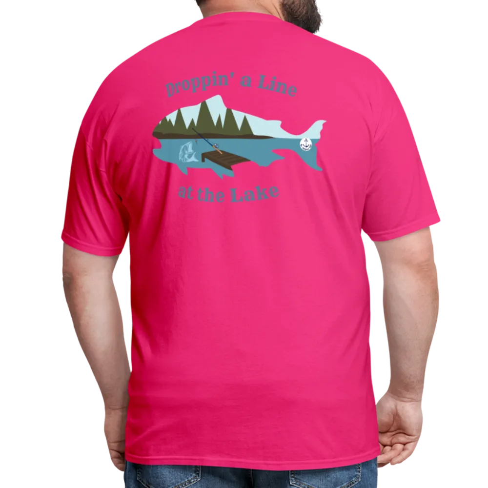 Droppin' a Line at the Lake Men's Lake Tee, Men's Fishing Shirt