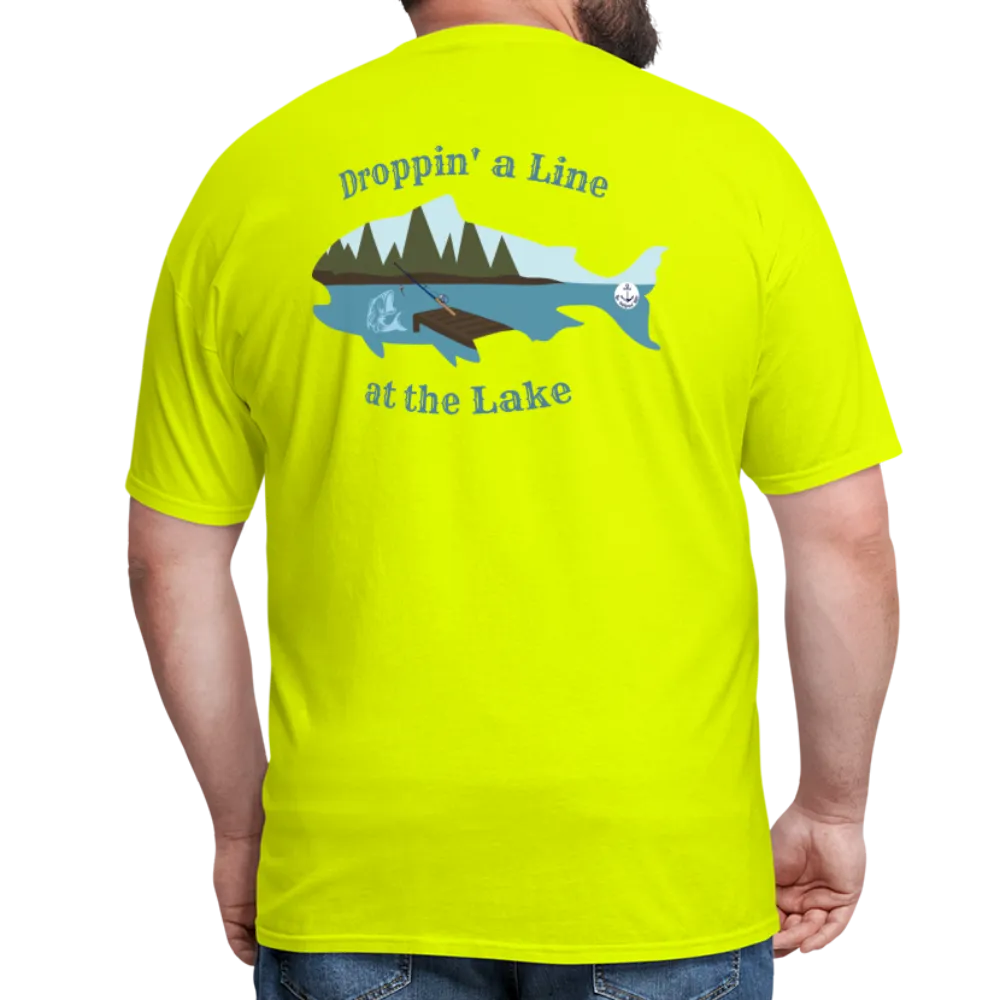 Droppin' a Line at the Lake Men's Lake Tee, Men's Fishing Shirt