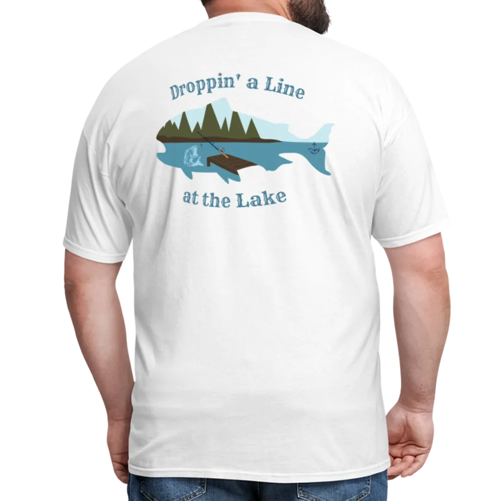 Droppin' a Line at the Lake Men's Lake Tee, Men's Fishing Shirt