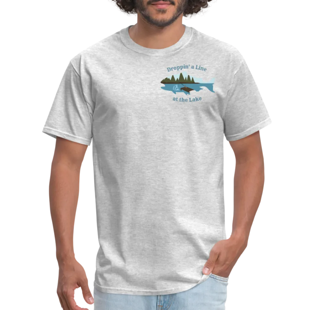 Droppin' a Line at the Lake Men's Lake Tee, Men's Fishing Shirt