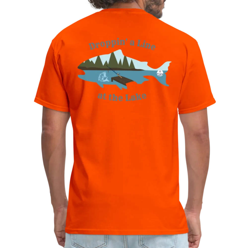 Droppin' a Line at the Lake Men's Lake Tee, Men's Fishing Shirt