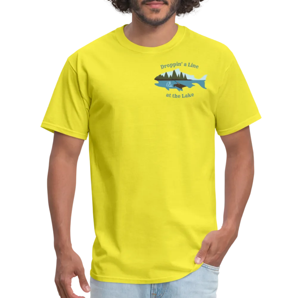 Droppin' a Line at the Lake Men's Lake Tee, Men's Fishing Shirt