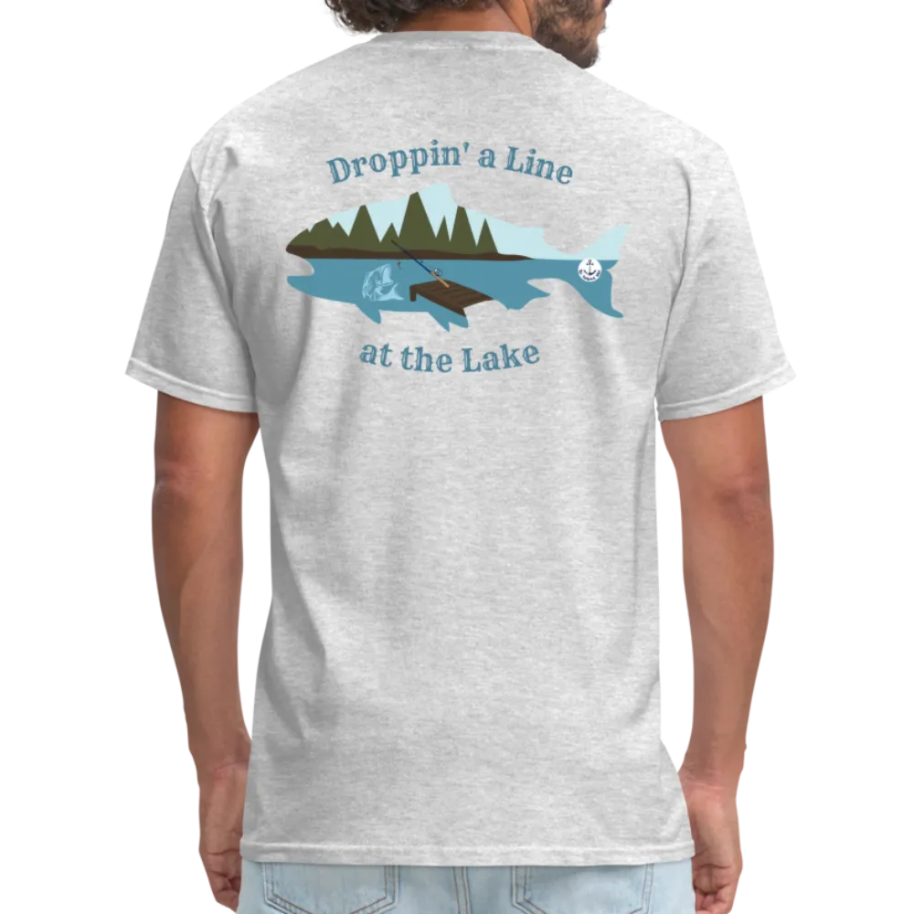 Droppin' a Line at the Lake Men's Lake Tee, Men's Fishing Shirt