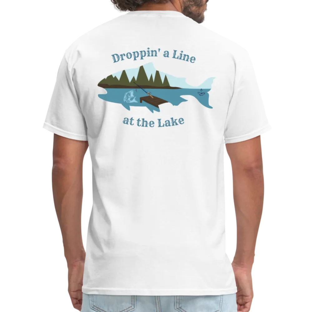 Droppin' a Line at the Lake Men's Lake Tee, Men's Fishing Shirt