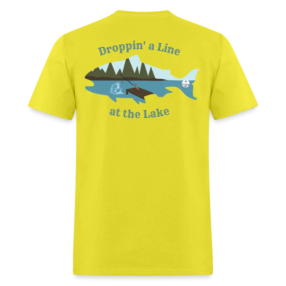 Droppin' a Line at the Lake Men's Lake Tee, Men's Fishing Shirt