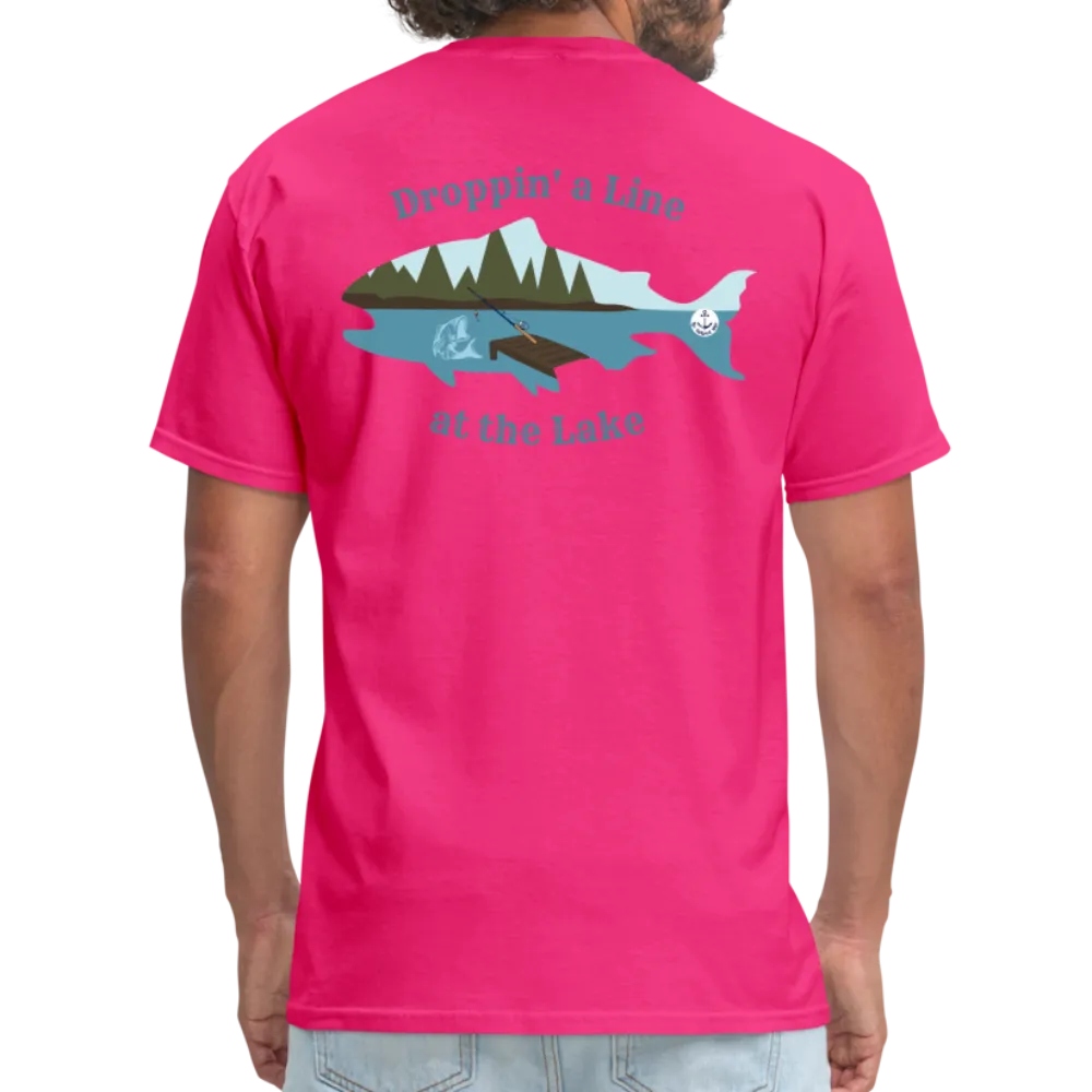 Droppin' a Line at the Lake Men's Lake Tee, Men's Fishing Shirt