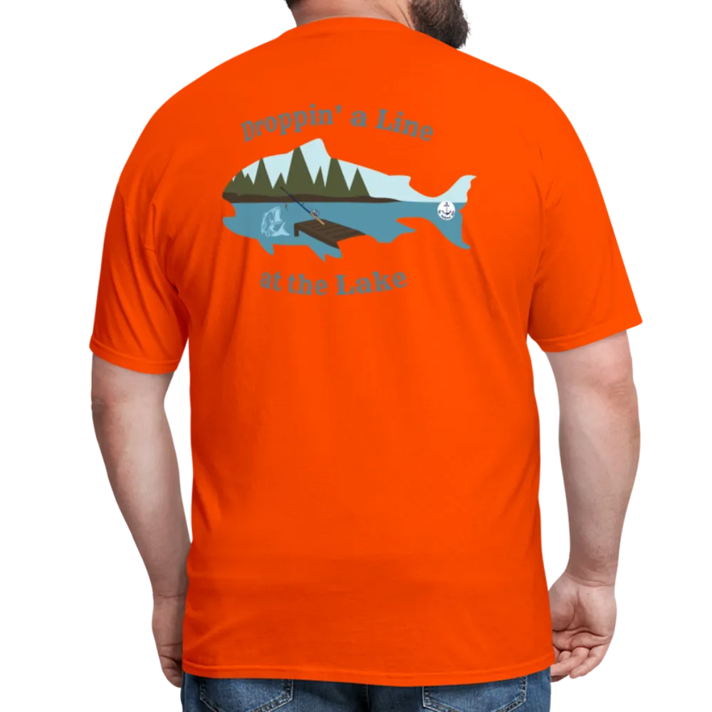 Droppin' a Line at the Lake Men's Lake Tee, Men's Fishing Shirt