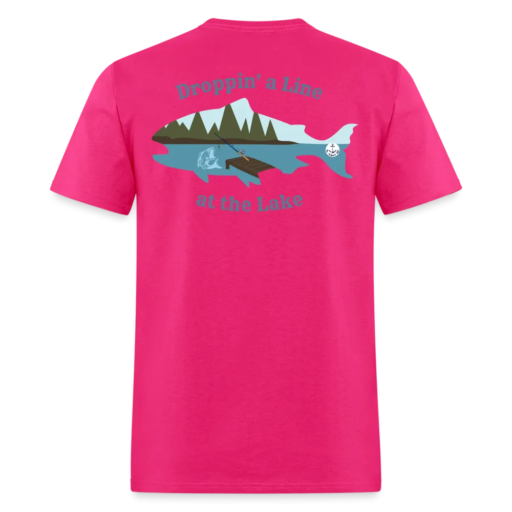 Droppin' a Line at the Lake Men's Lake Tee, Men's Fishing Shirt