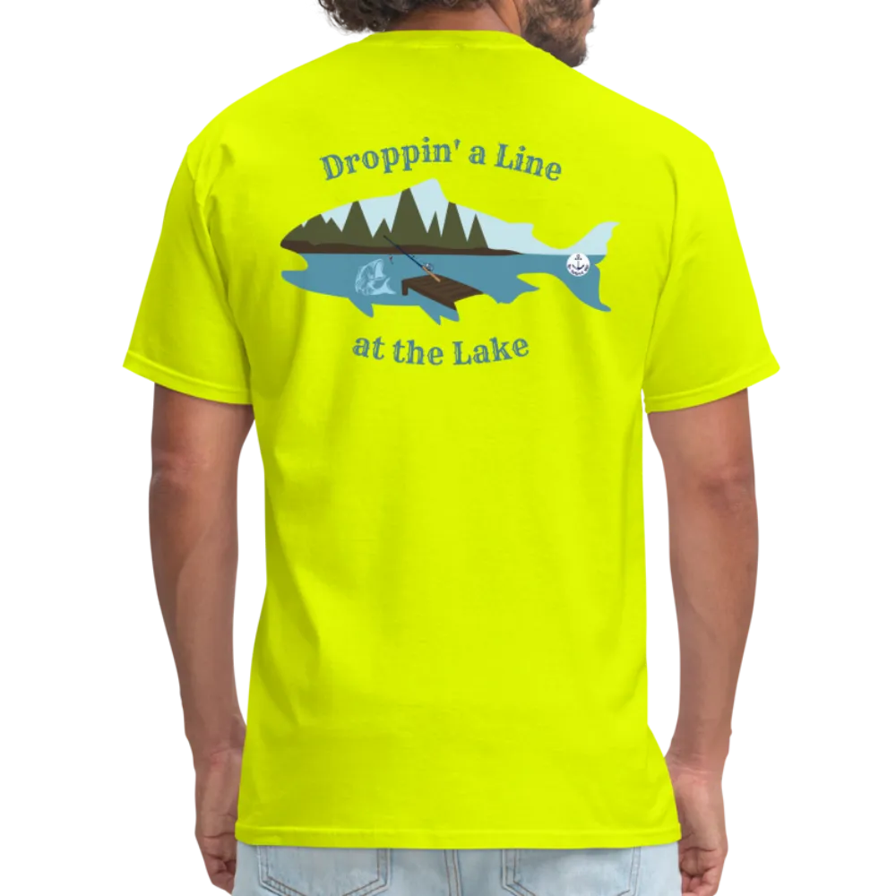 Droppin' a Line at the Lake Men's Lake Tee, Men's Fishing Shirt