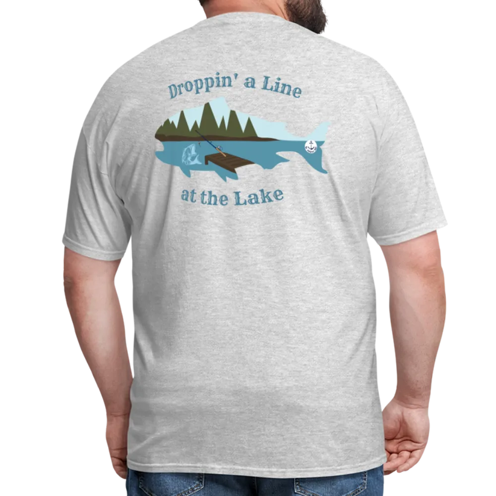 Droppin' a Line at the Lake Men's Lake Tee, Men's Fishing Shirt