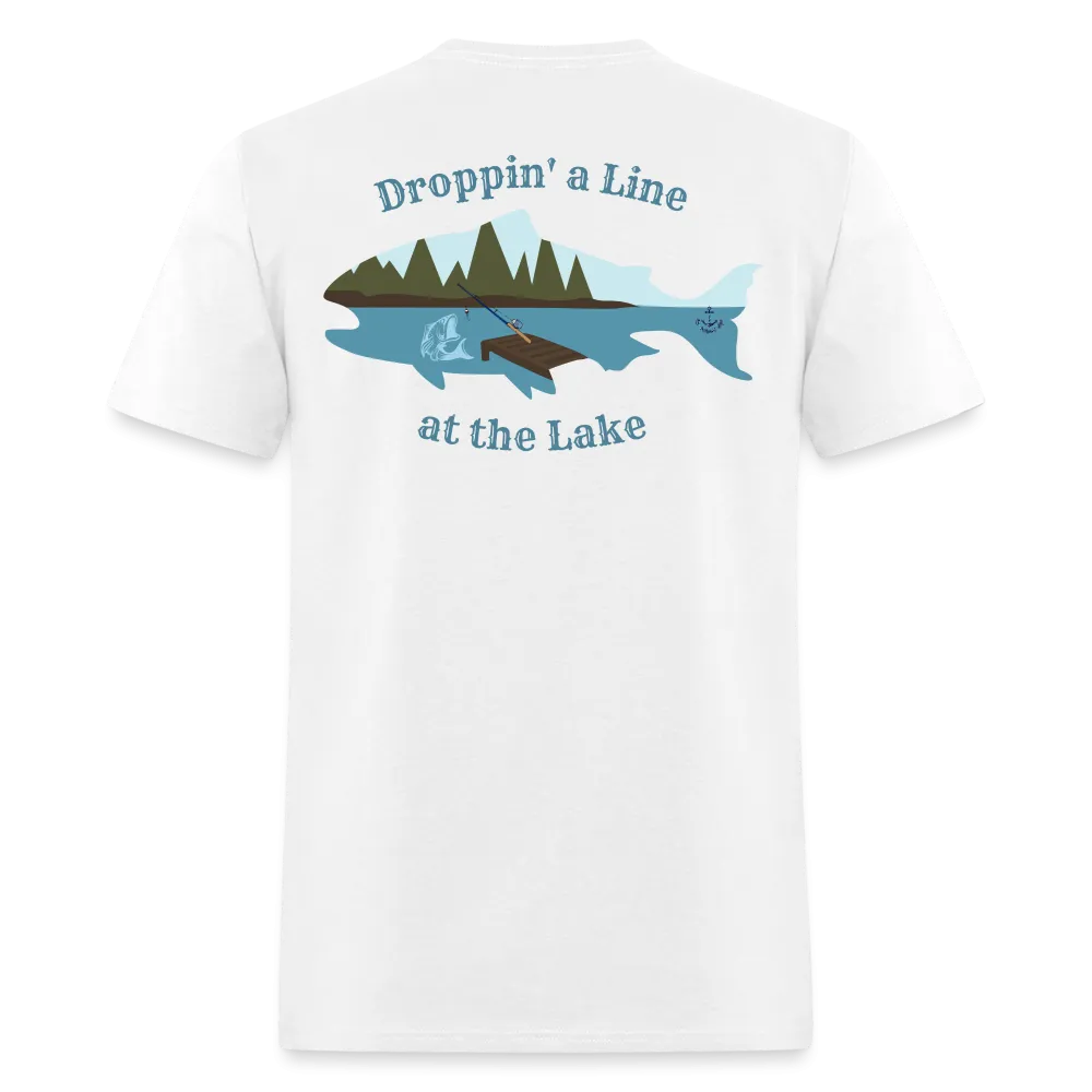 Droppin' a Line at the Lake Men's Lake Tee, Men's Fishing Shirt