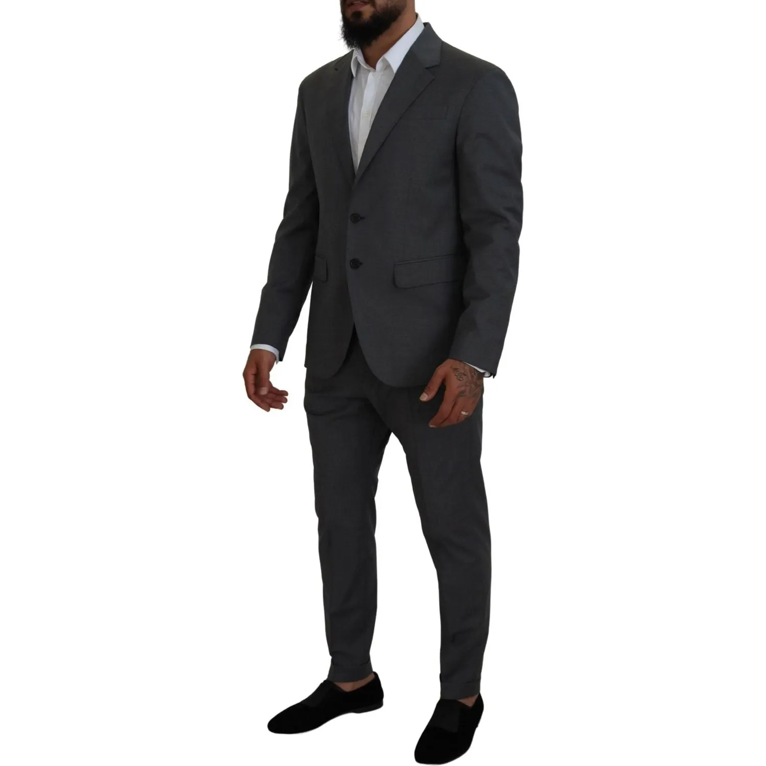 Dsquared² Gray Wool Single Breasted 2 Piece CIPRO Suit