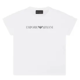 Emporio Armani Kids Printed Logo White T-Shirt