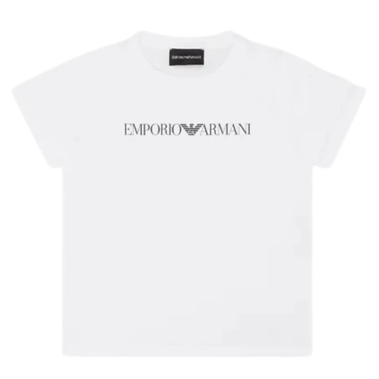 Emporio Armani Kids Printed Logo White T-Shirt