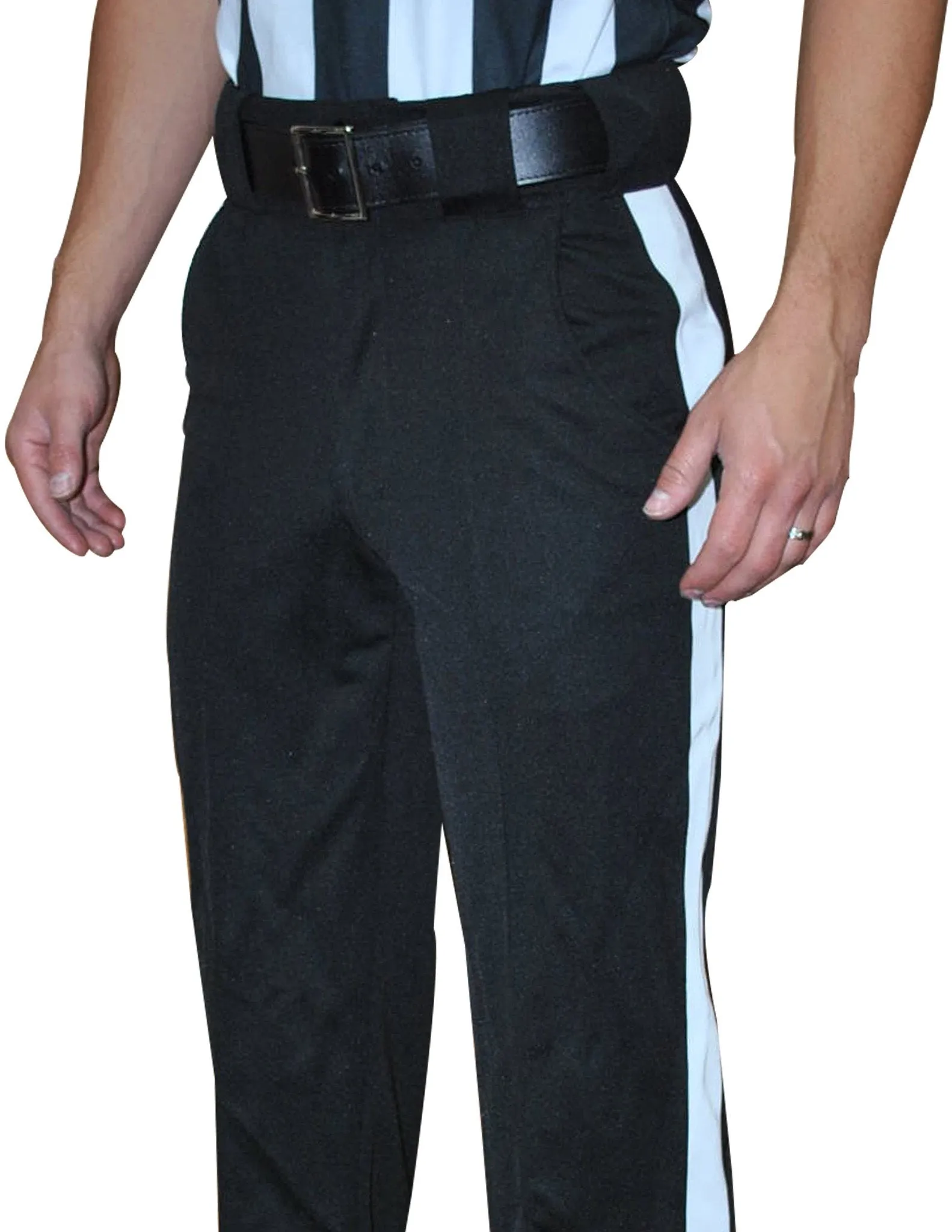 FBS172-Smitty Black All-Weather Pants w/ 1 1/4" White Stripe