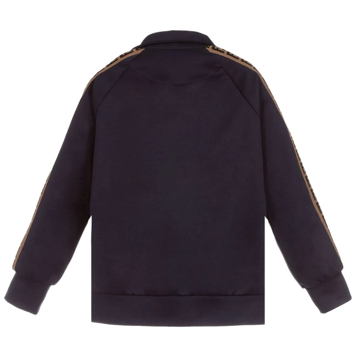 Fendi Junior Blue Logo Tape Zip Up Jacket